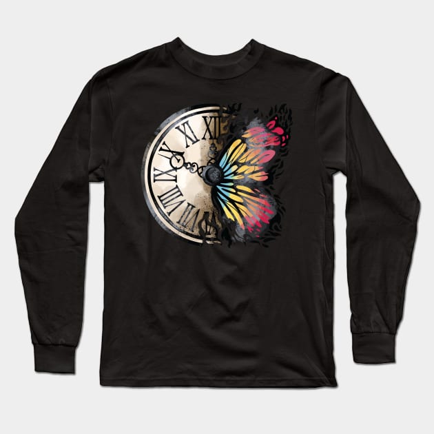 Time flies with a butterfly Long Sleeve T-Shirt by Life2LiveDesign